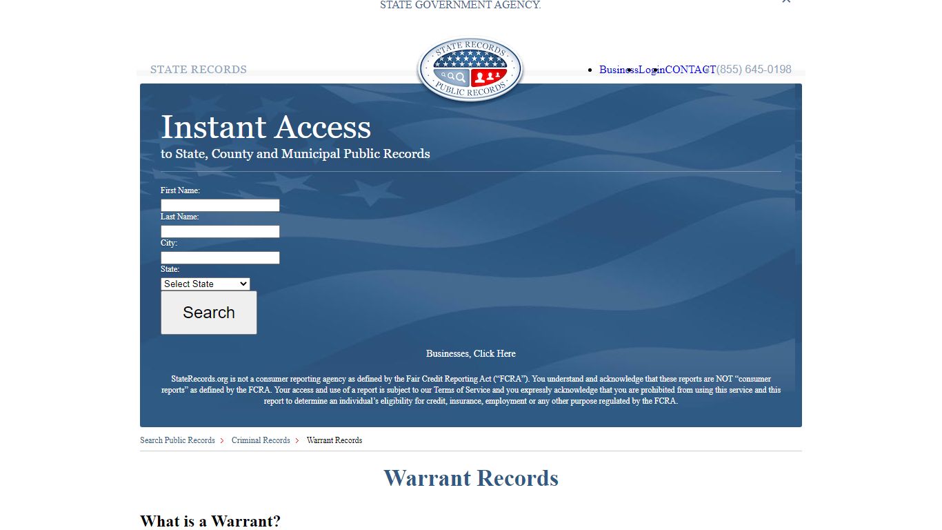 Warrant Search | StateRecords.org