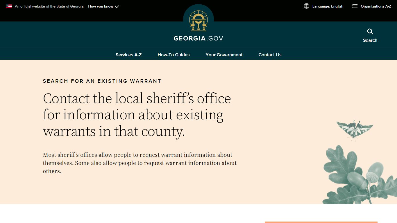 Search for an Existing Warrant | Georgia.gov